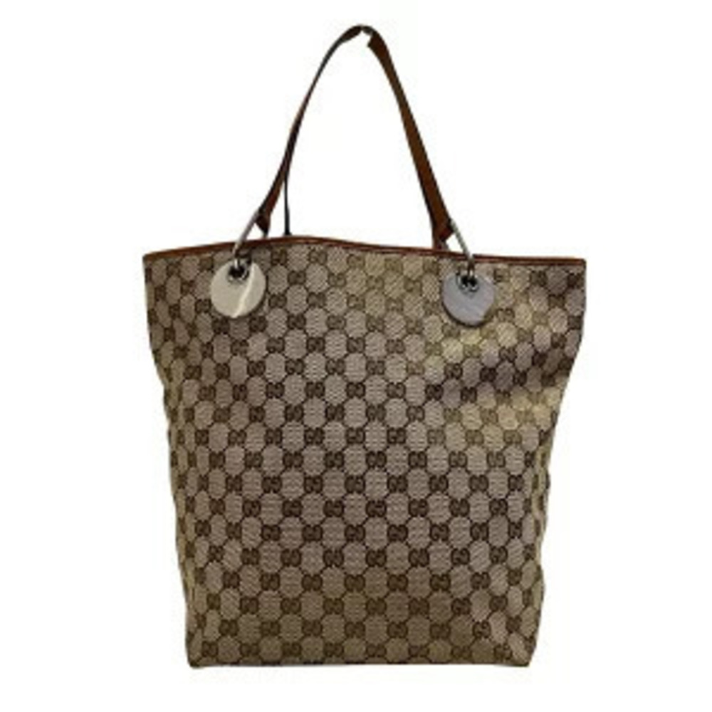 Gucci Brown Handbag Bag Canvas Tote GG